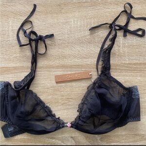 Sheer Black Lace Bralette size XL